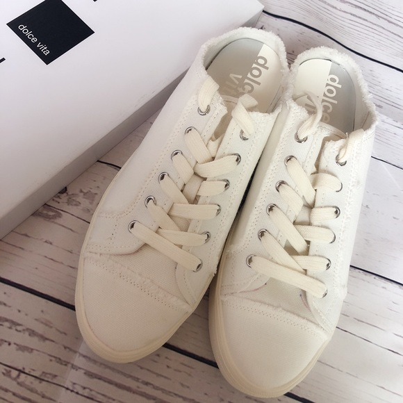Dolce Vita White Canvas Shoes - Picture 3 of 4